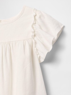 GAP Majica z nabranimi rokavi za malčice Bela - New Off White 3