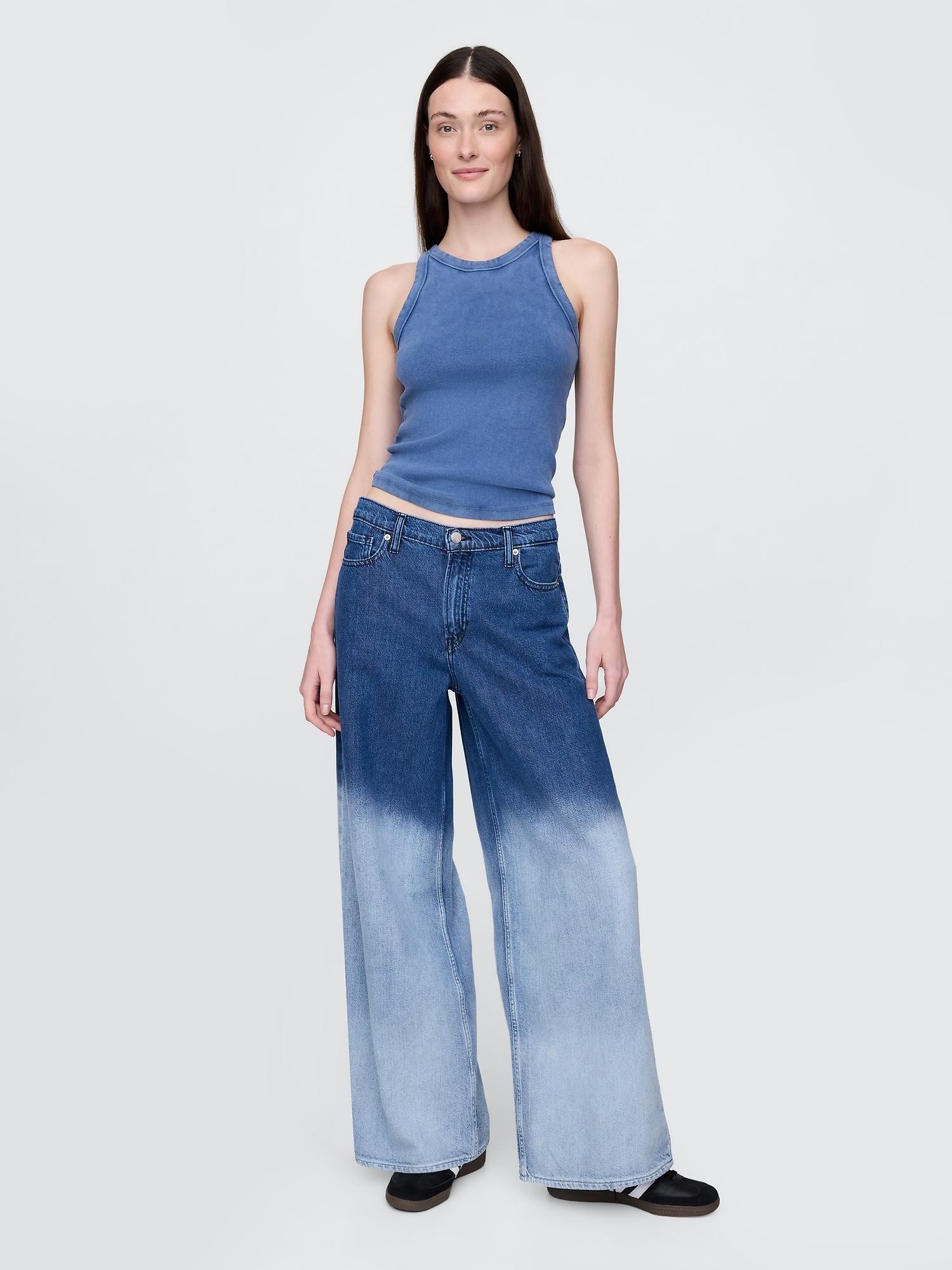 GAP Mid Rise UltraSoft Baggy Jeans Medium Indigo 