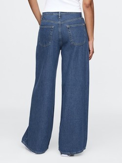 GAP Ženske baggy jeans hlače Modra - Medium Indigo 4