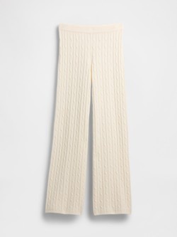 CashSoft Cable-Knit Sweater Pants