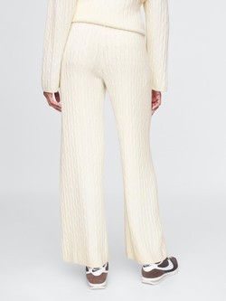 GAP CashSoft Cable-Knit Sweater Pants Cream Beige 4