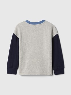 GAP Gap logo majica z dolgimi rokavi za malčke Siva - Light Heather Grey B08 2