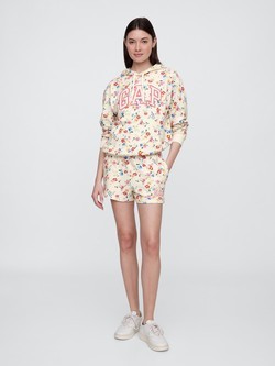 GAP Relaxed Gap Logo Hoodie Red Floral Print 2
