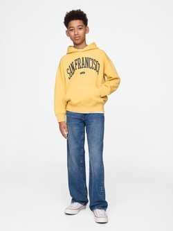 GAP Unisex pulover s kapuco za otroke Rumena - French Almond 4