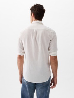 GAP Moška srajca iz lanene mešanice Bela - New Off White 2
