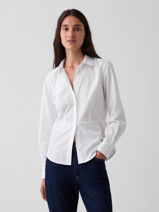 Image for Organic Cotton Poplin Waisted Shirt from Gap