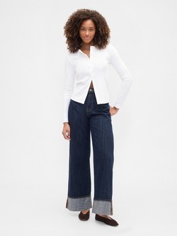Ženske Wide Leg jeans hlače z visokim pasom