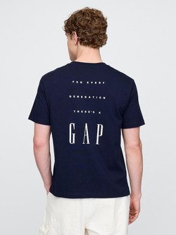 GAP Heavyweight Logo T-Shirt Navy Uniform 2