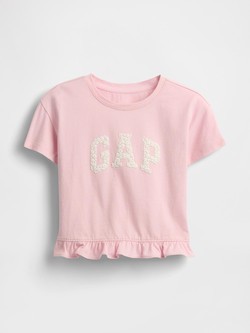 GAP Baby &amp; Toddler Logo Ruffle T-Shirt Rose Mist 2