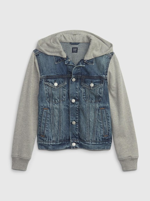 Image for Kids Icon Denim Hoodie Jacket with Washwell from Gap
