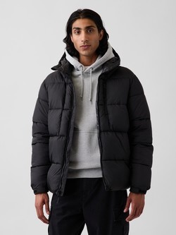 Recycled Heavyweight Puffer Jacket With Hood