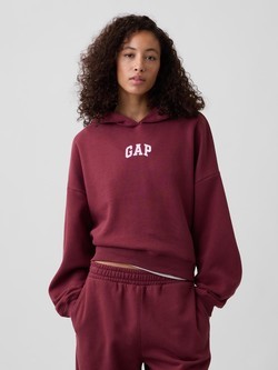 Gap logo ženski crop pulover s kapuco