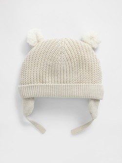 Baby Sherpa-Lined Bear Beanie