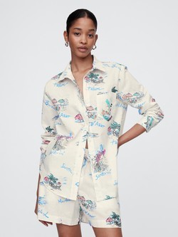 Linen-Blend Easy Shirt