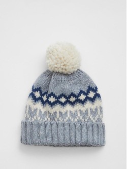Fair Isle Poof Beanie