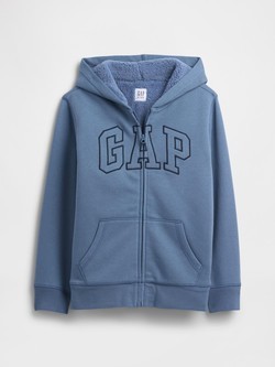 Kids Gap Logo Sherpa-Lined Zip Hoodie