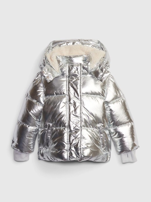 Image for Toddler 100% Recycled Metallic Shine Heavyweight Puffer Jacket from Gap