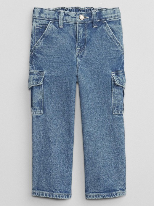 Image for babyGap Wide-Leg Cargo Jeans with Washwell from Gap