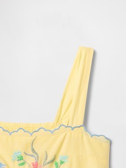 GAP Midi obleka z vezenino za deklice Rumena - Pale Banana 5