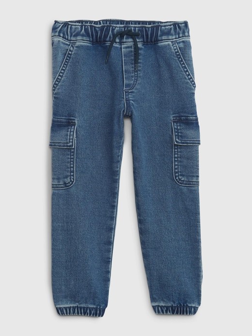 Image for Toddler Denim Cargo Joggers with Washwell from Gap