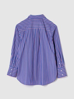 GAP Poplin Striped Shirt Blue Pink Stripe 2