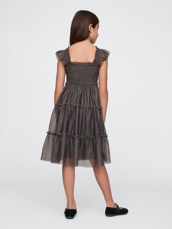 GAP Kids Tiered Tulle Midi Dress Plymouth Rock 2