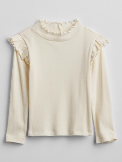 babyGap Ribbed Ruffle Mockneck Top