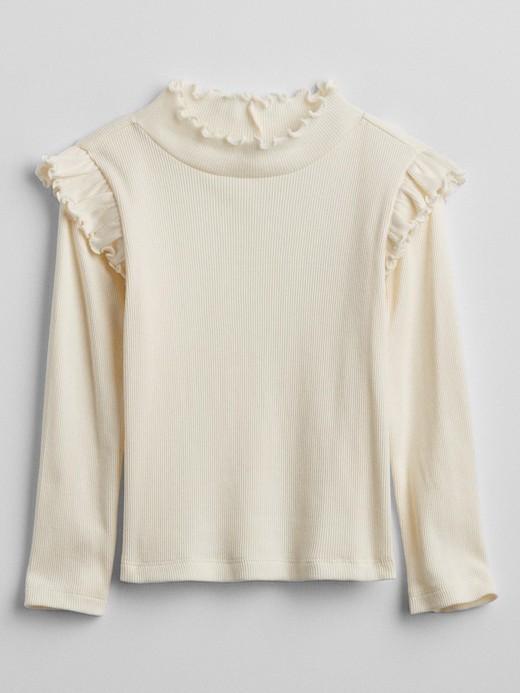 Image for babyGap Ribbed Ruffle Mockneck Top from Gap