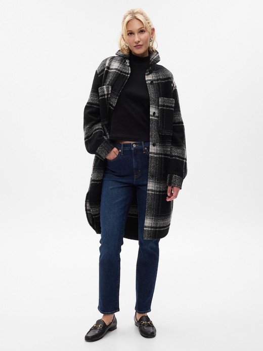 Image for Long Wool Shirt Jacket from Gap