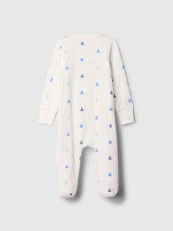 GAP Pajac za novorojenčke Bela - Soft Cornflower Blue 2