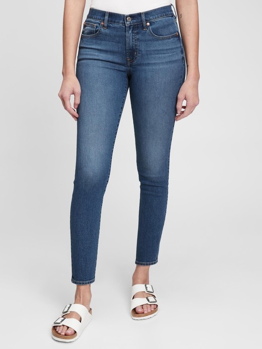 Image for Mid Rise True Skinny Jeans with Washwell from Gap