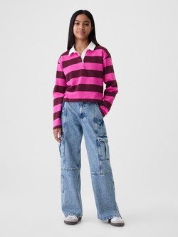 Široke cargo jeans hlače za deklice