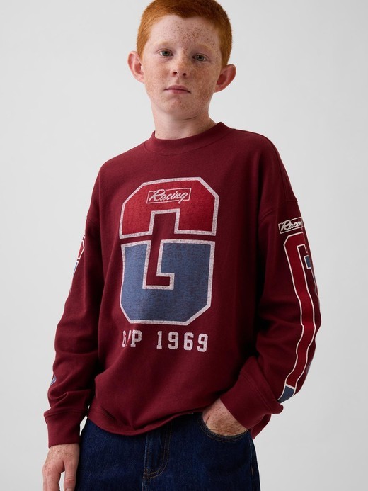 Slika za Oversized fit majica z dolgimi rokavi in potiskom od Gap