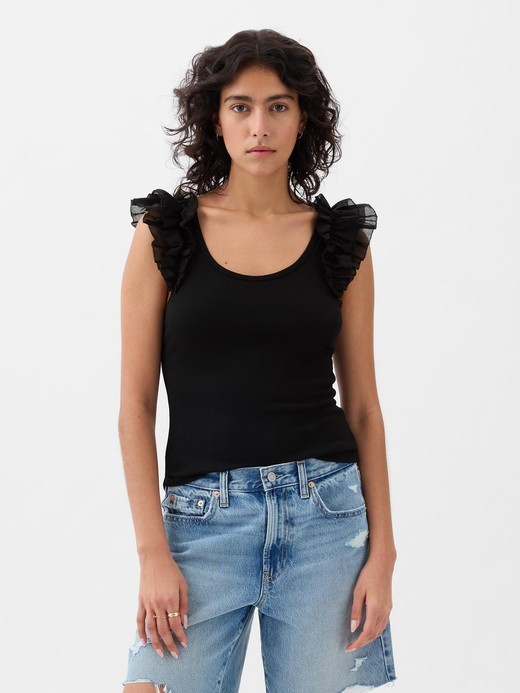 Slika za Ženska majica brez rokavov z naborki od Gap
