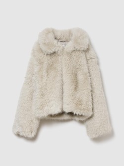 Kids Recycled Faux Fur Crop Coat