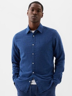 Linen-Blend Shirt in Standard Fit
