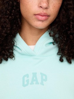 GAP Relaxed Gap Mini-Logo Cropped Hoodie Surf Spray 4