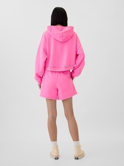 GAP Gap logo ženski crop pulover s kapuco Roza - Standout Pink 2