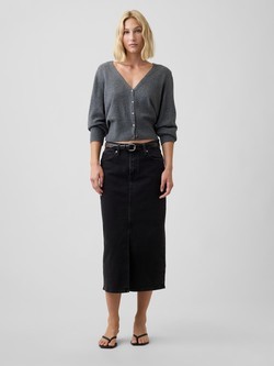 Žensko midi denim krilo