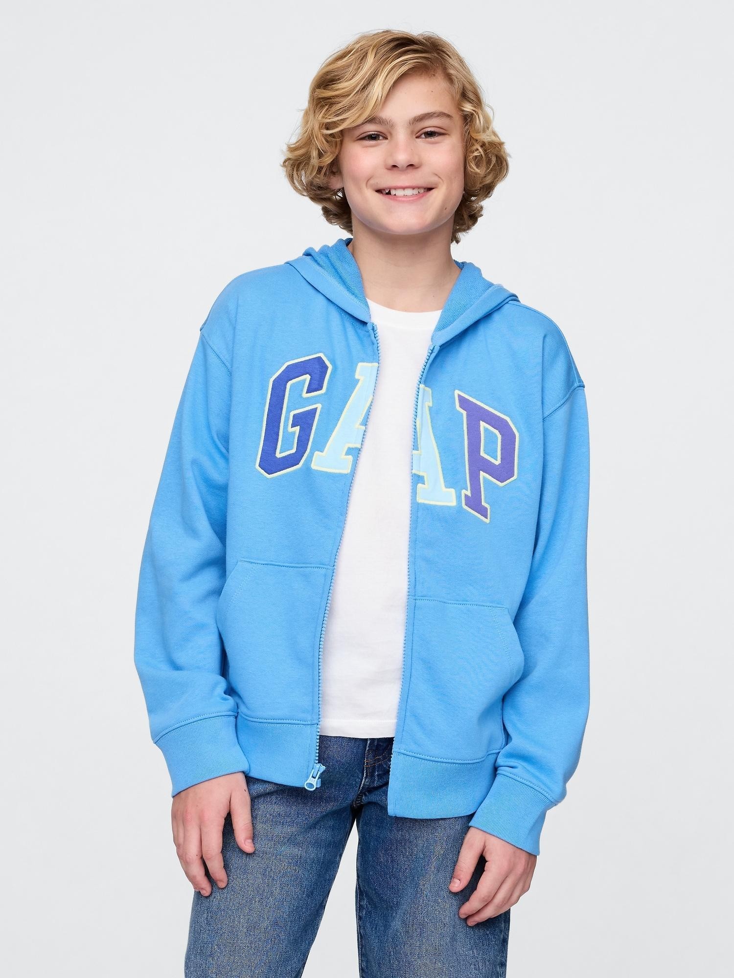 GAP Kids Relaxed Gap Logo Zip Hoodie online at gap.si