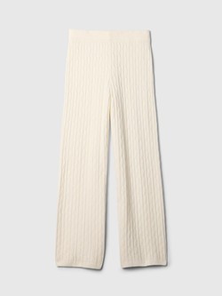 GAP CashSoft Cable-Knit Sweater Pants Cream Beige 5