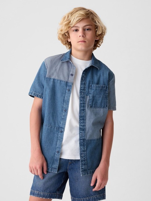 Image for Kids Patchwork Denim Shirt from Gap