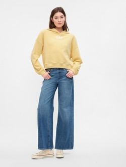 GAP Gap logo ženski crop pulover s kapuco Roza - Standout Pink 4
