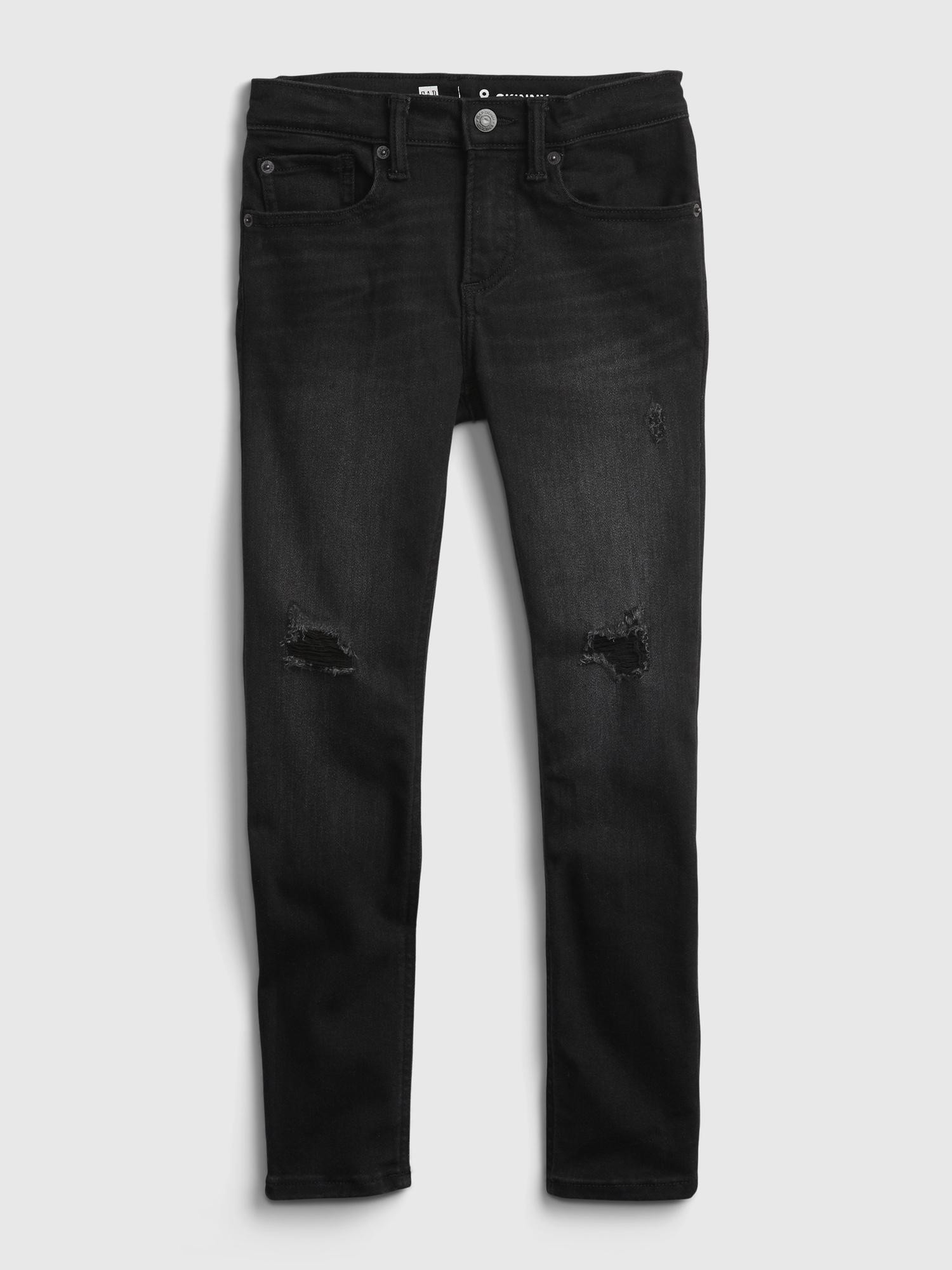 GAP Skinny jeans hlače za dečke Črna - Black Wash 