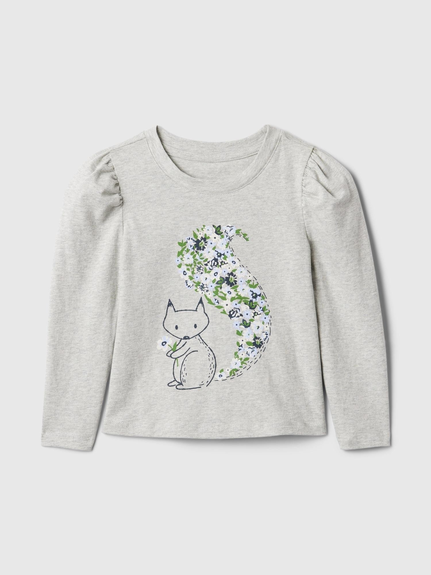 GAP babyGap Puff Sleeve T-Shirt Grey 
