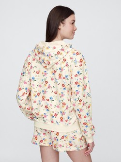 GAP Relaxed Gap Logo Hoodie Red Floral Print 3