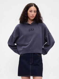 Gap logo ženski crop pulover s kapuco
