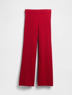 CashSoft Cable-Knit Sweater Pants