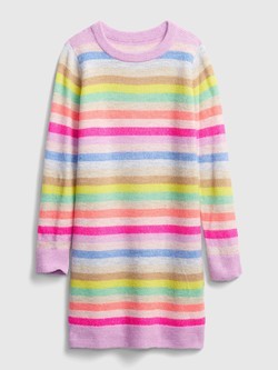 Gap Kids Girls Gray Crazy Stripe Sweater Dress XS 4 5