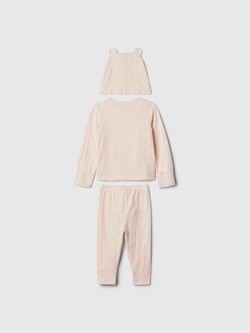 GAP Komplet majice, hlač in kape za novorojenčke Roza - Barely Pink 2